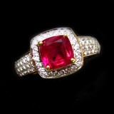 Ruby Rings With Diamond B8RI-100