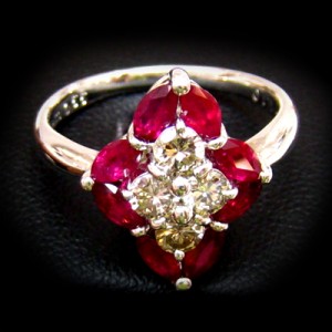 Ruby Rings With Diamond B8RI-034