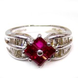 Ruby Rings With Diamond B8RI-053