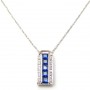 Blue Sapphire  Pendant with Necklace B8CPN-003